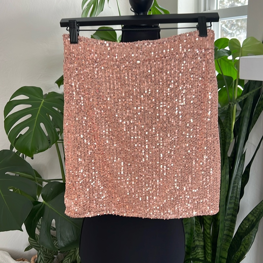CHICME small rose gold sequined mini skirt SMALL
NEVER WORN